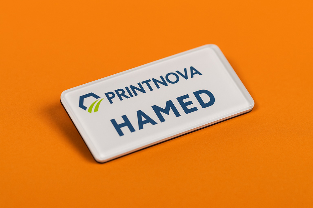 Acrylic Magnetic Name Tags | Custom Badges with DTF Printing - Image 3